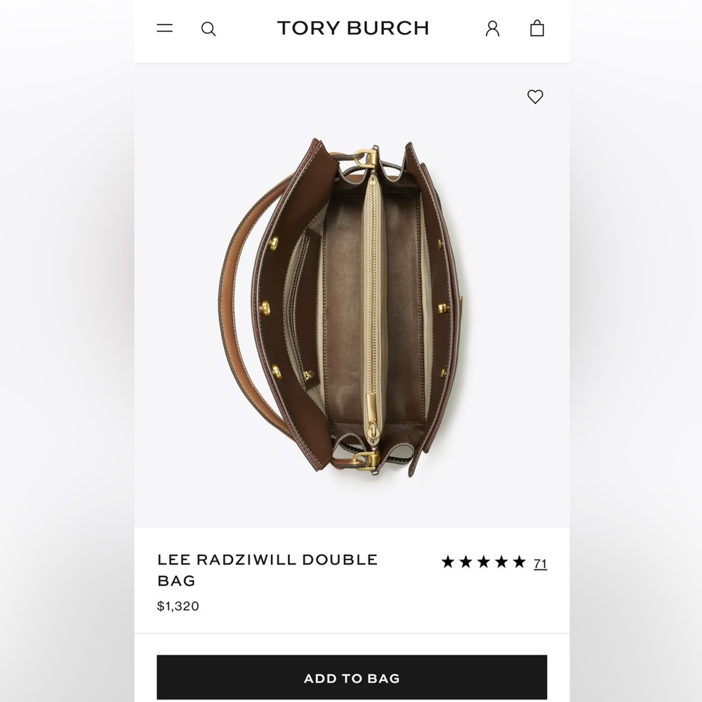 Tory Burch Lee Radziwill Pebbled Grain Double Handbag (Satchel) - Picture 11 of 15